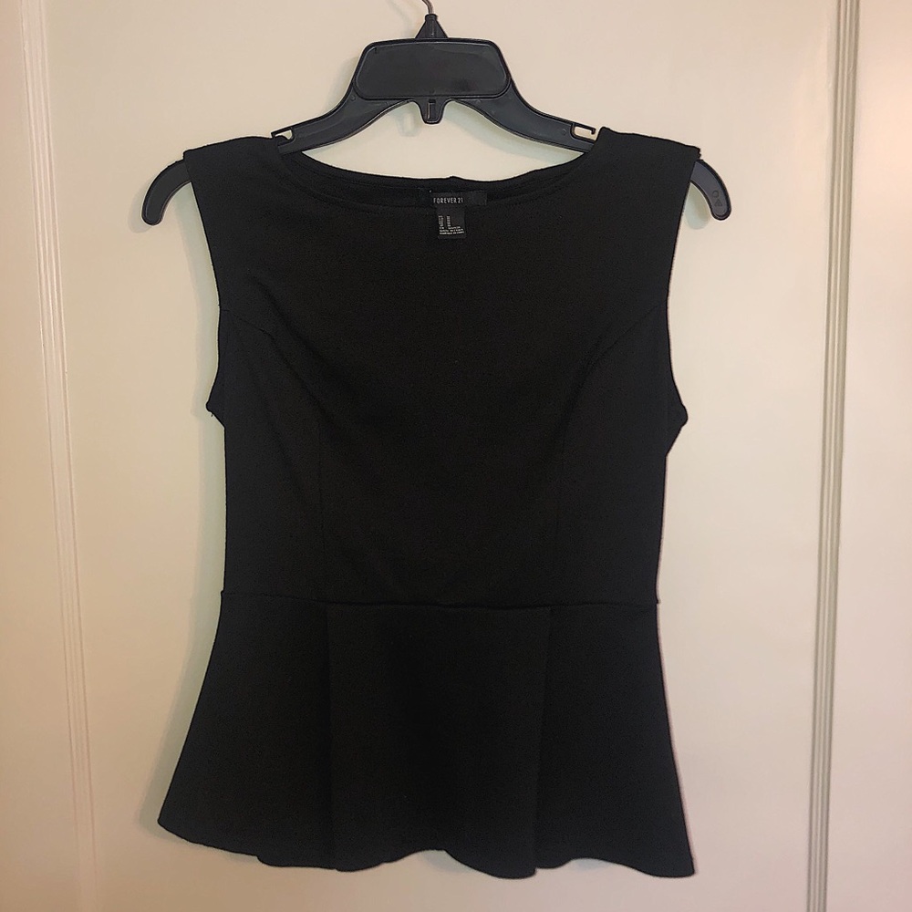 Forever 21 Black Peplum Top
